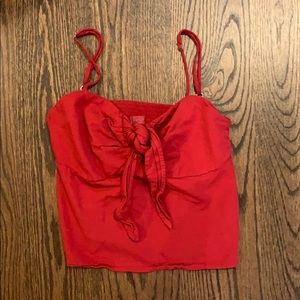 Red casual crop top